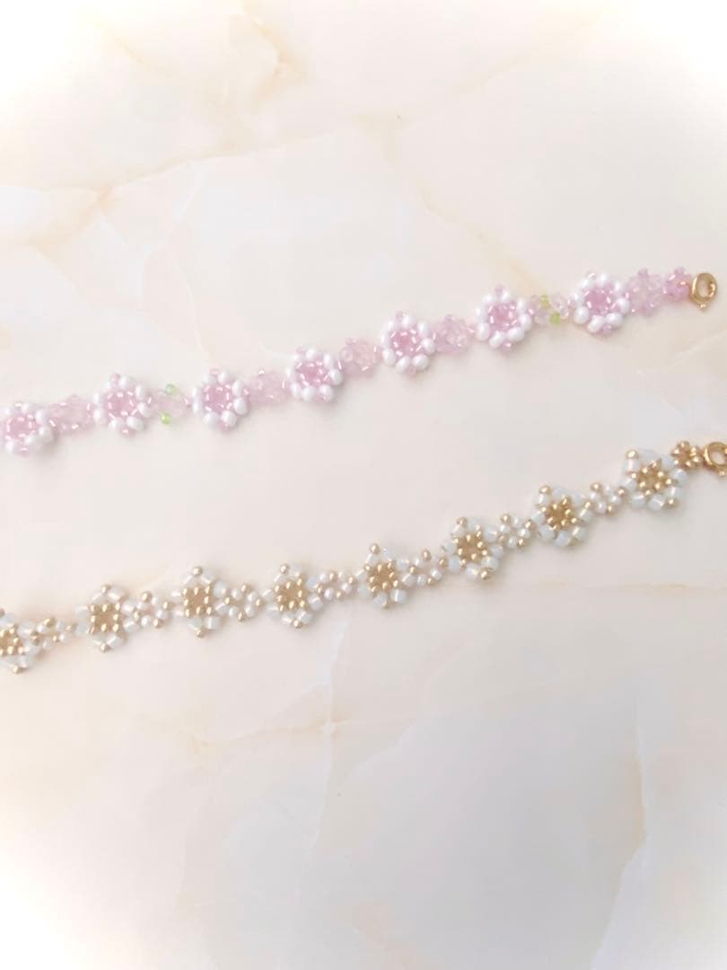 お花ブレスレット　gold