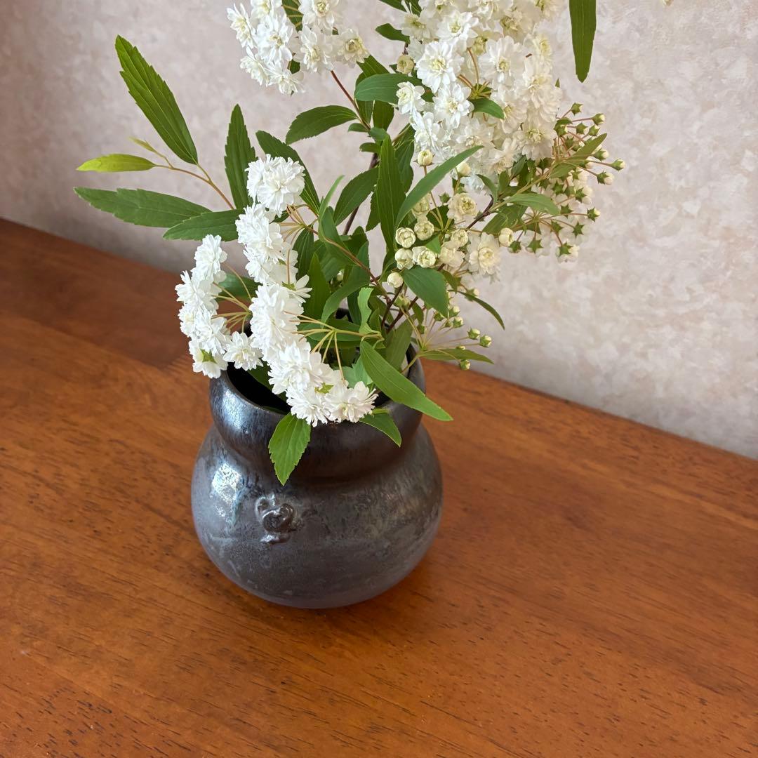 【名工 小川甚八】蛙付 掛け花入★一輪挿し★極上