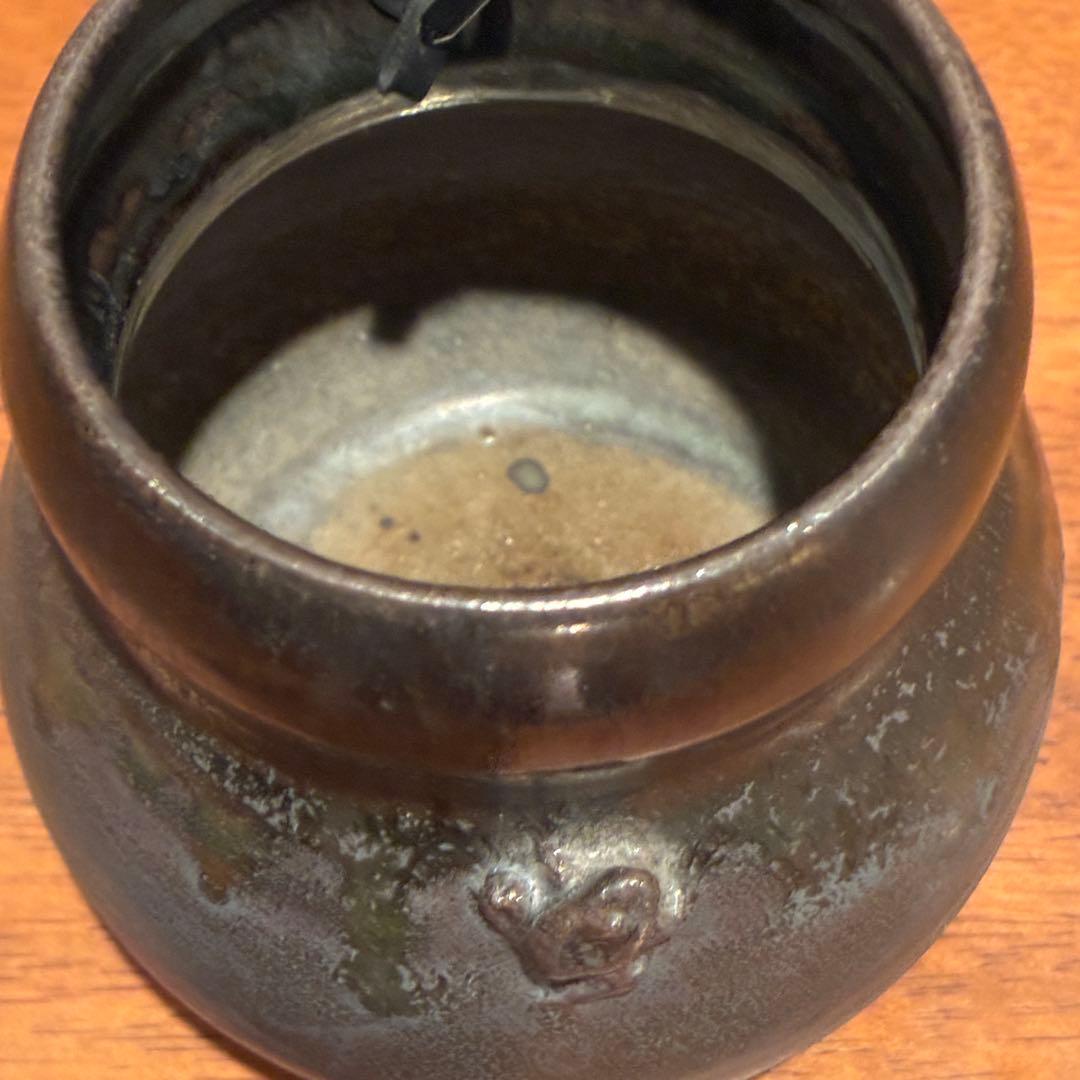 【名工 小川甚八】蛙付 掛け花入★一輪挿し★極上