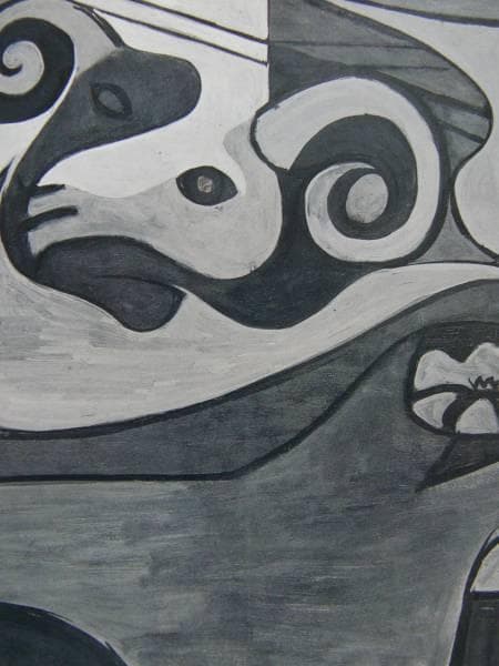 パブロ・ピカソ、【テーブルの上の牡羊の顔】、希少画集画、新品高級額・額装付