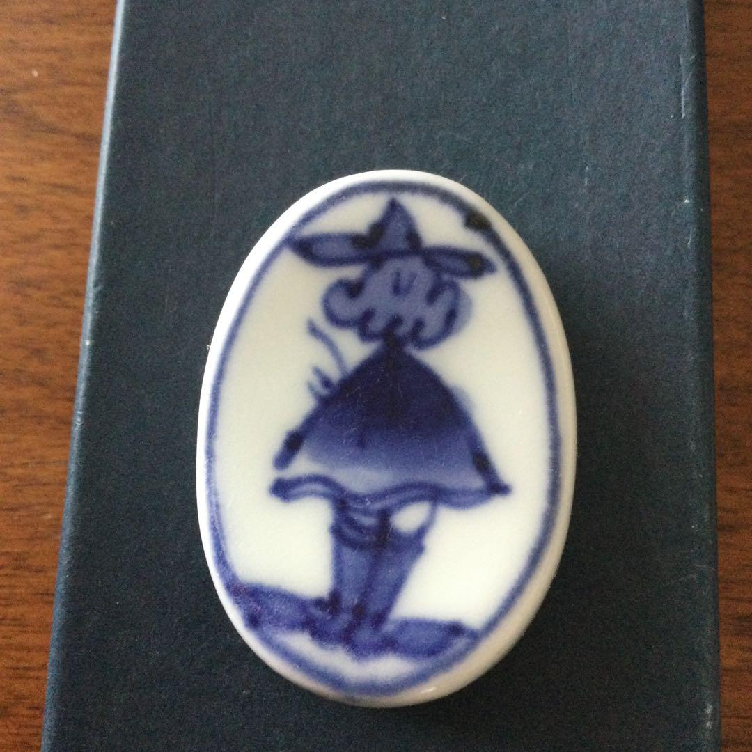 希少　有田焼　青花　しん窯　手描き　異人絵箸置き 5組セット