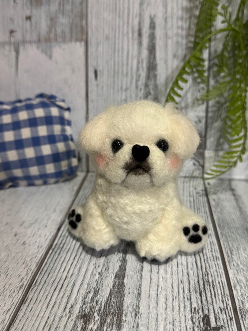 羊毛フェルト　うちの子マスコット　はなここ　お鼻がハートのうちの子　マスコット