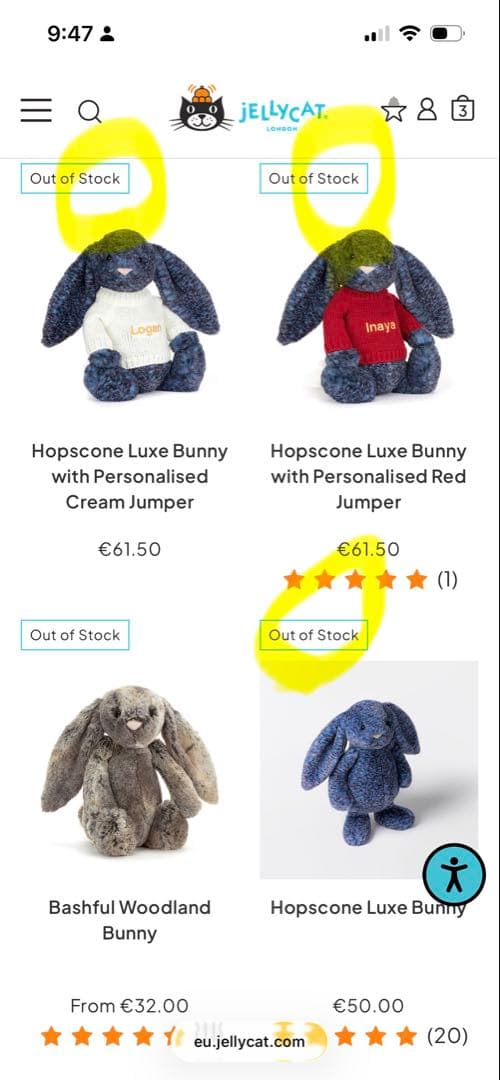 【完売品】 Hopscotch Luxe Bunny ネイビー