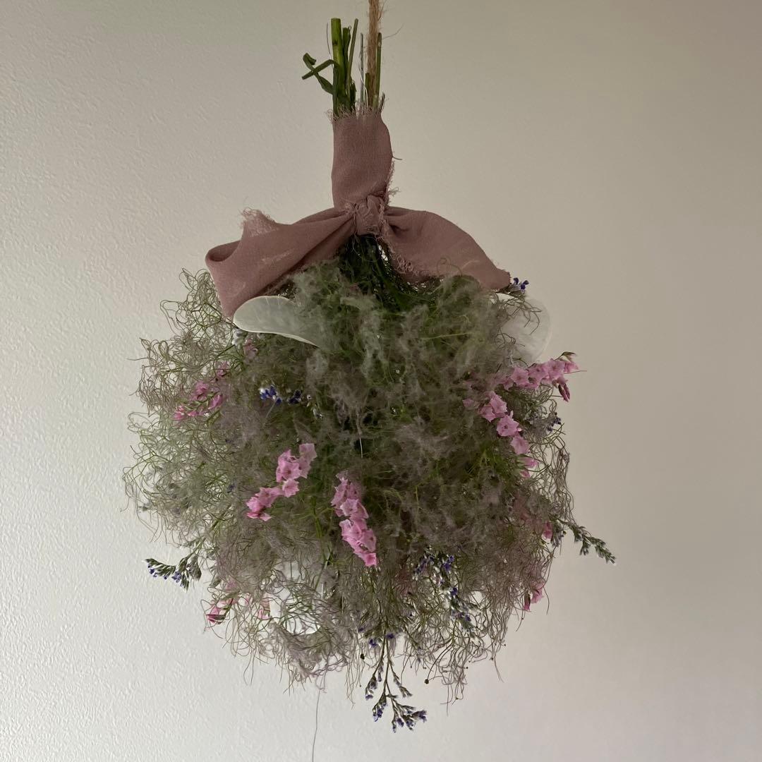 ルナリア舞うスモークツリー のフライングガーランド　ドライフラワー