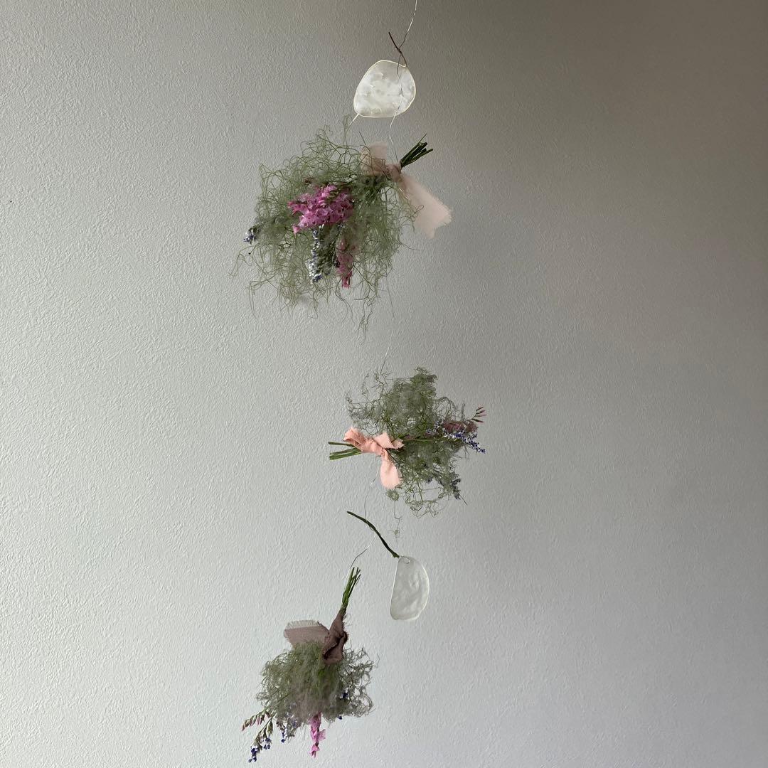 ルナリア舞うスモークツリー のフライングガーランド　ドライフラワー