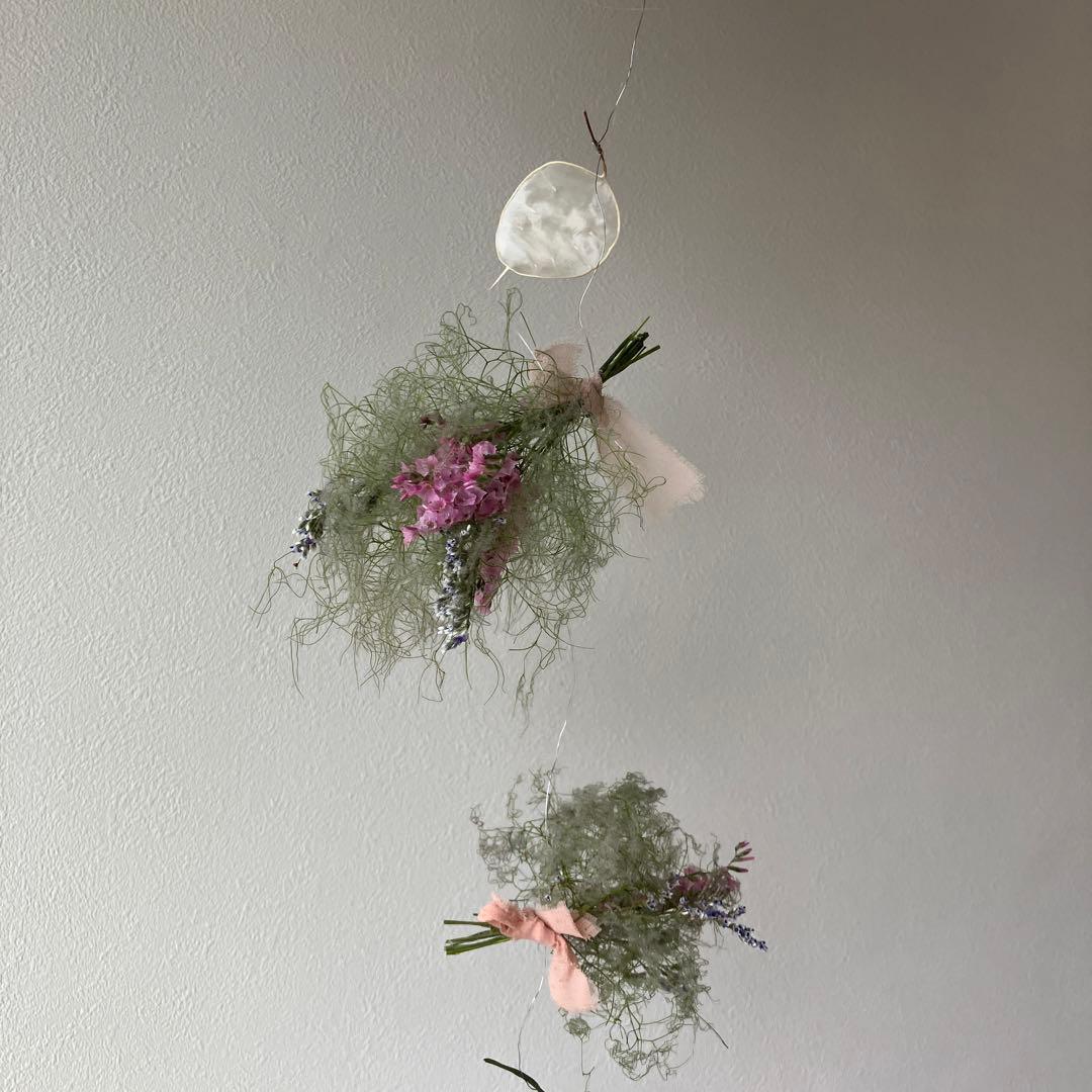 ルナリア舞うスモークツリー のフライングガーランド　ドライフラワー