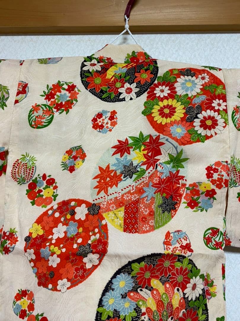 No.148アンティーク子供着物正絹七五三美品綺麗です着丈82センチ裄丈36.5