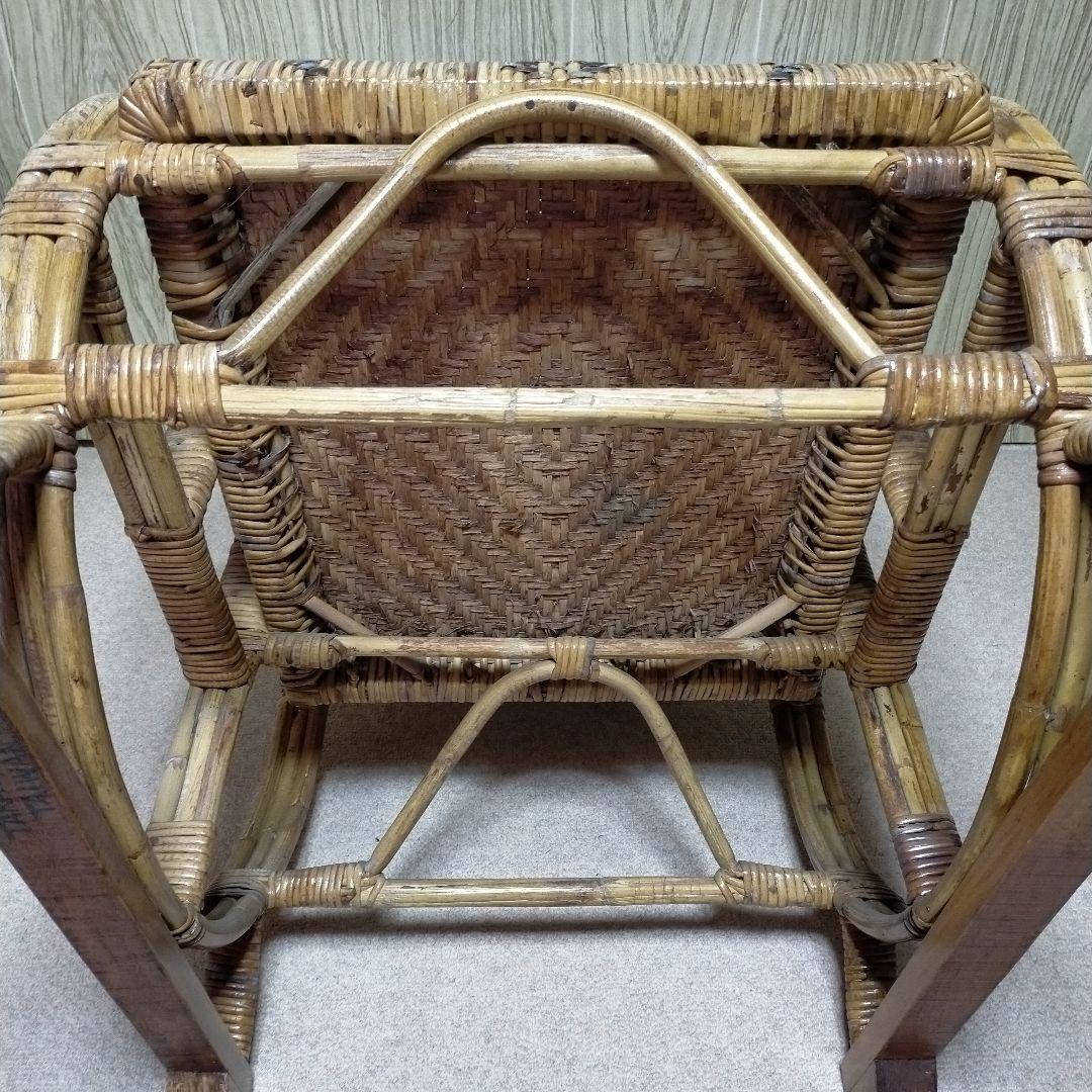 最終価格　ラタン 　籐の椅子　背もたれは十字　籐製品　台湾高雄　1956年購入
