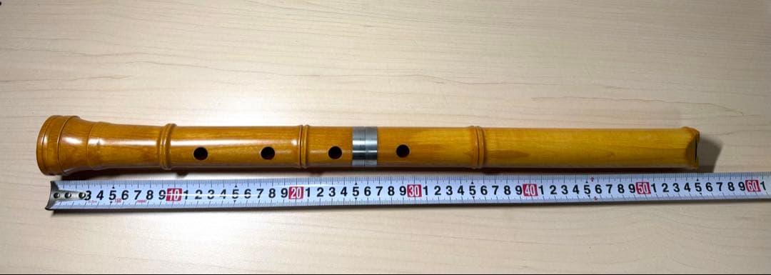 美品 銘木 琴古流 松濤 尺八 寸管 キャップ付き