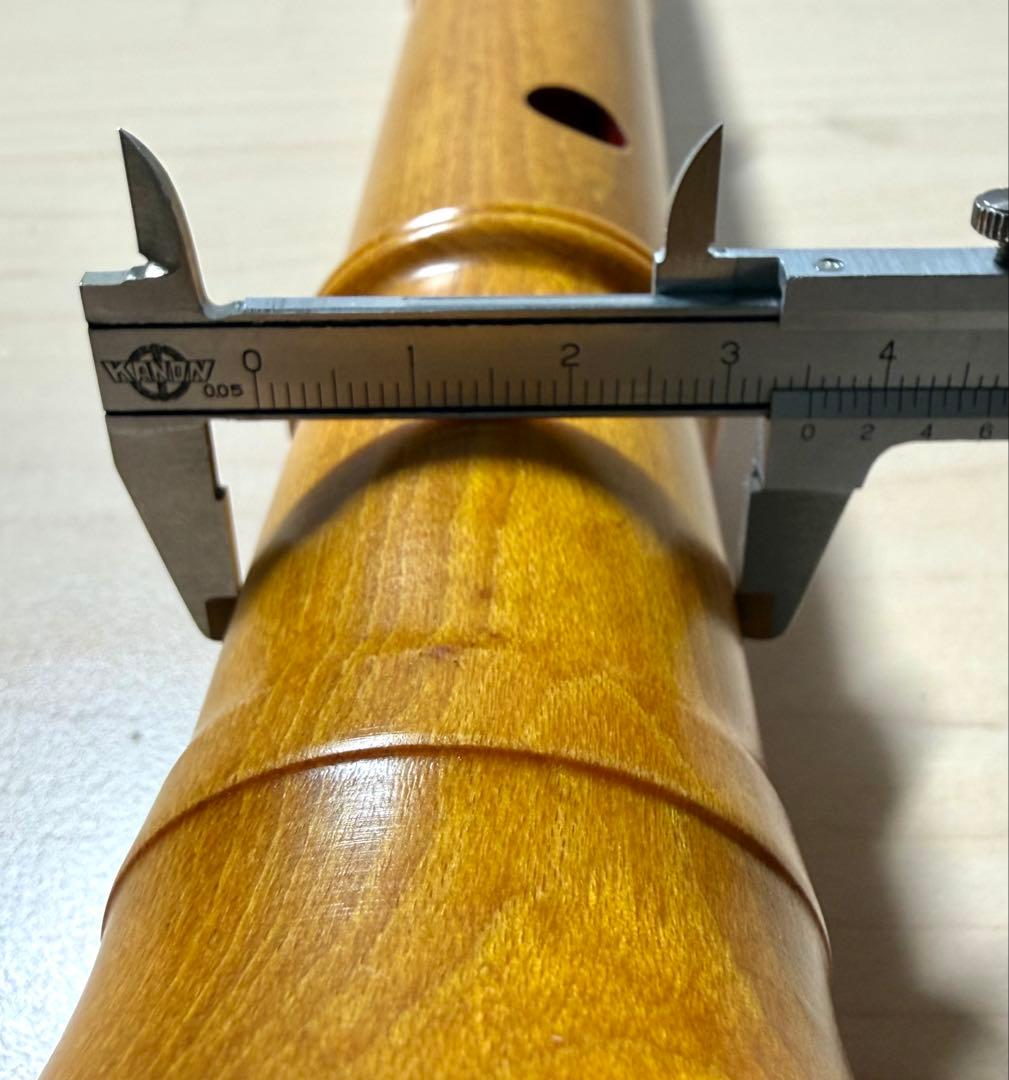 美品 銘木 琴古流 松濤 尺八 寸管 キャップ付き