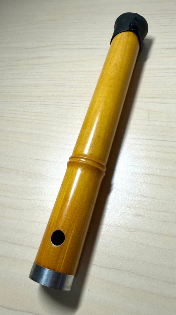 美品 銘木 琴古流 松濤 尺八 寸管 キャップ付き