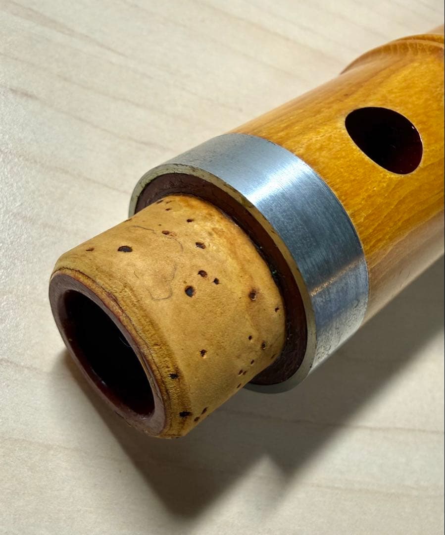 美品 銘木 琴古流 松濤 尺八 寸管 キャップ付き