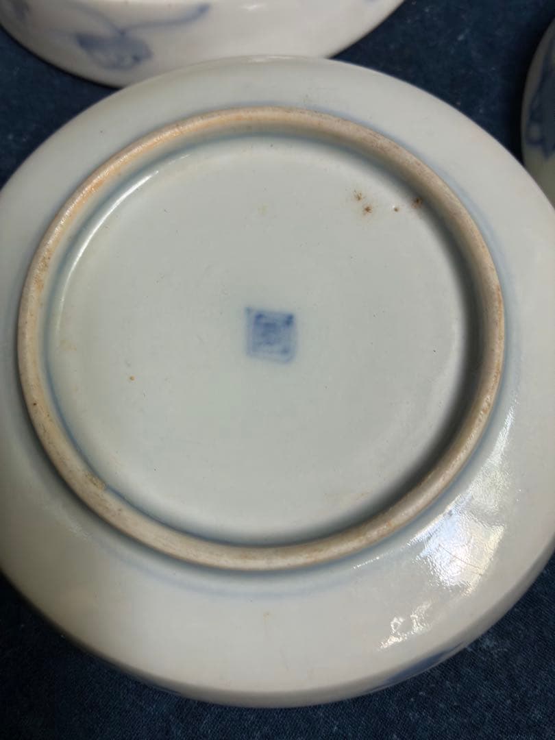 古伊万里　金彩　色絵　花文様　小皿　5枚　傷無し　明治　直径12.3センチ