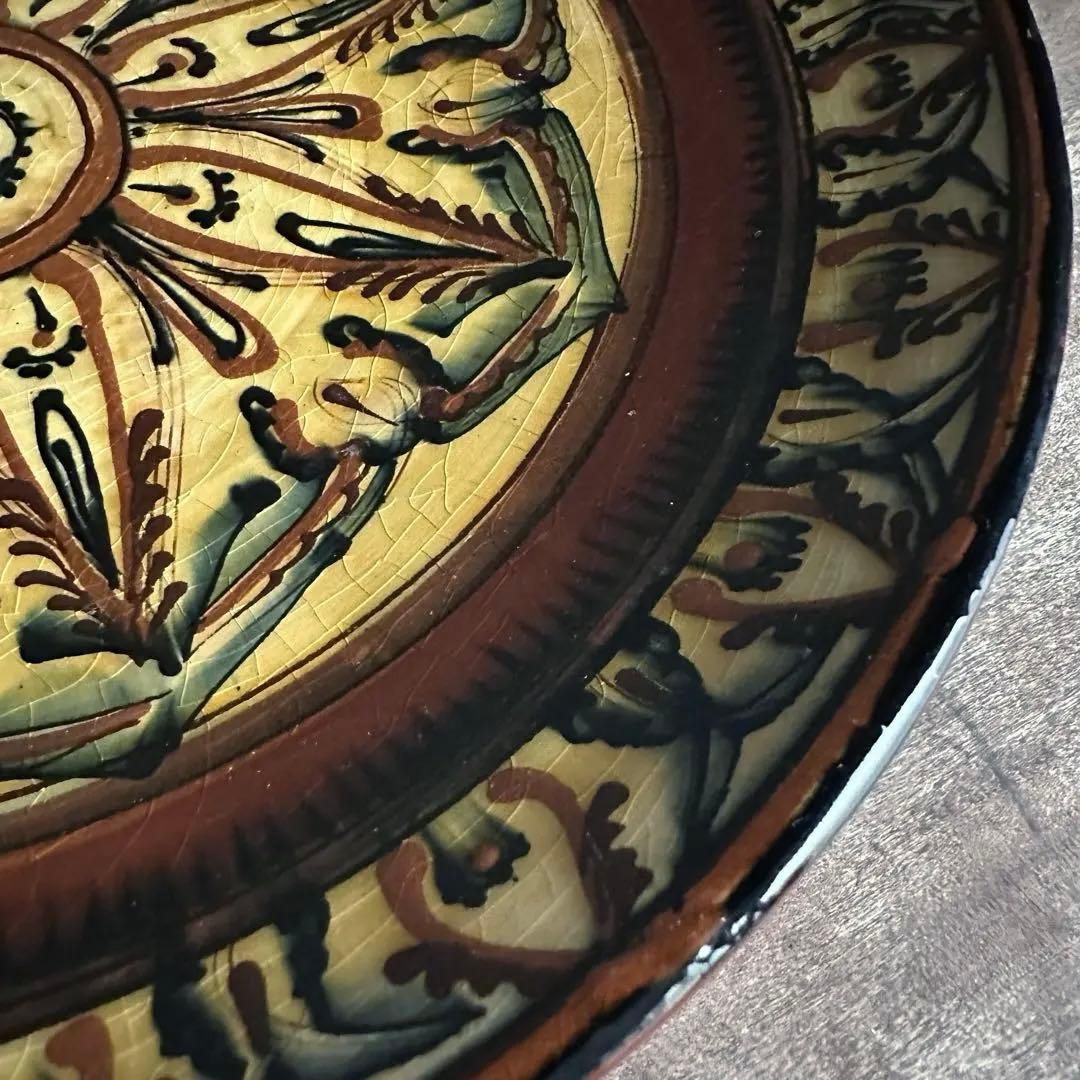 希少　ソビエト陶器　アラベスク模様　大皿　ロシア　焼き物　工芸品　陶磁器　D