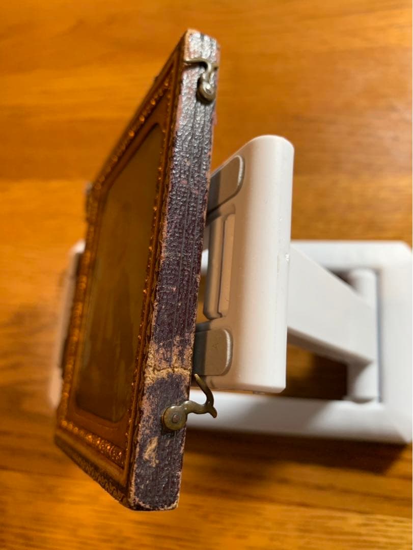 アンブロタイプ　アンティークフォト　ロット（2）夫と妻　面白い手書きのメモ付き。