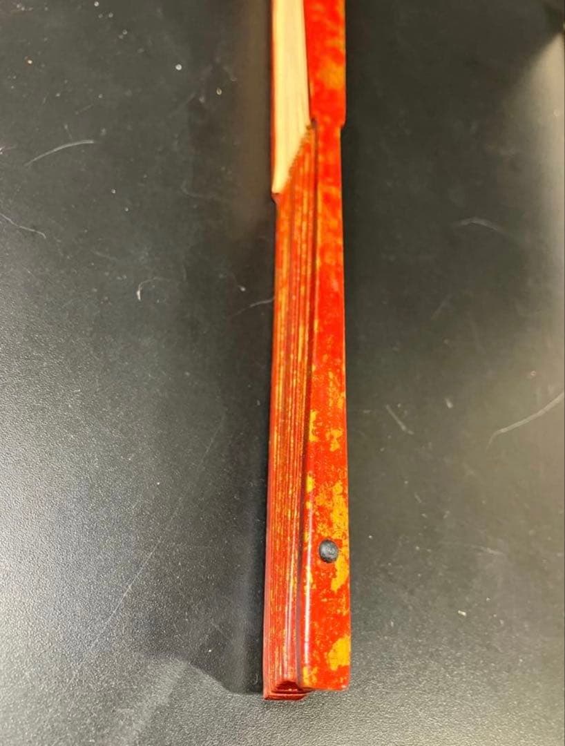 旧家蔵出し 中国 骨董品 赤金 鎏金扇。