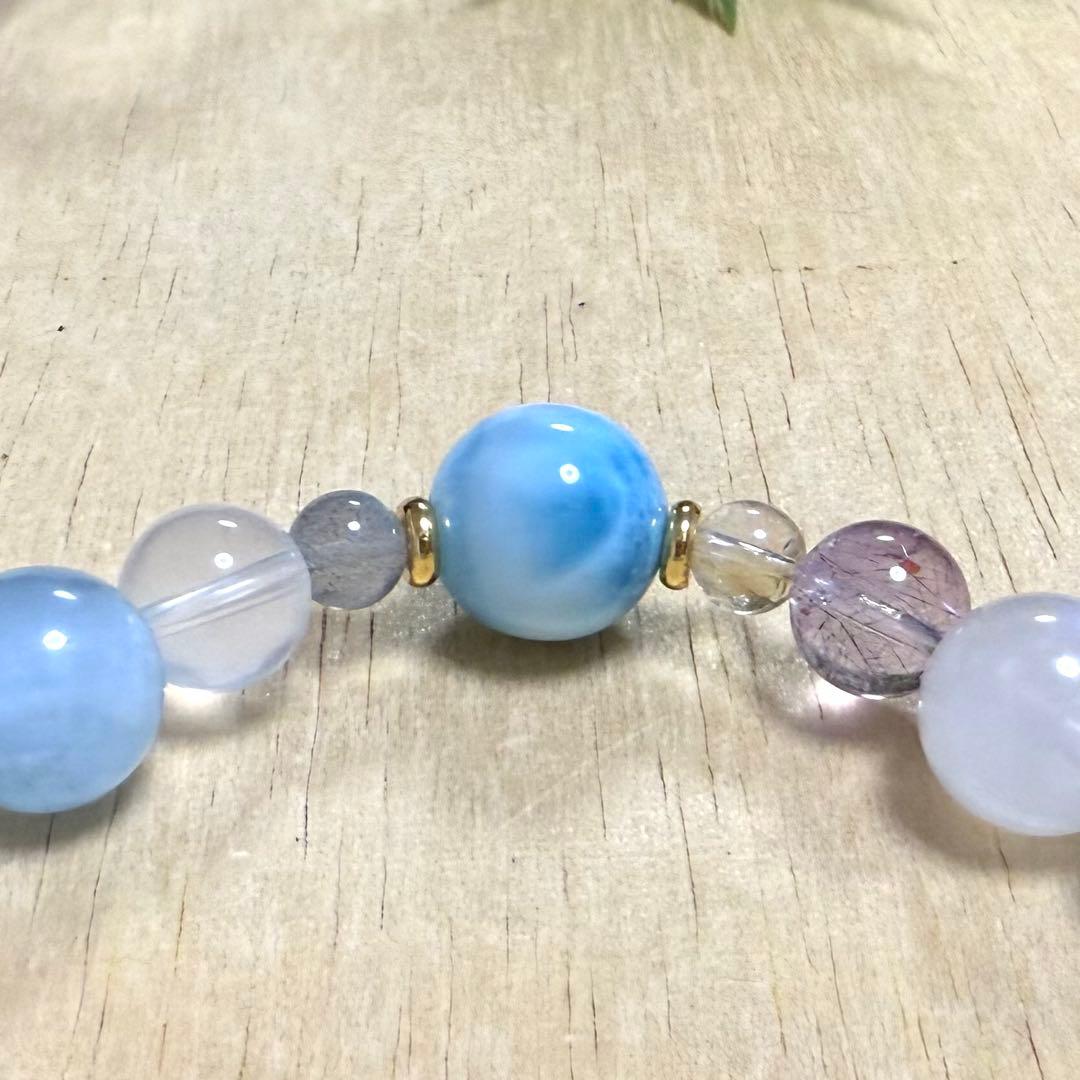 天然石（ラリマー、ブルートパーズ、ムーンストーン、スーパーセブン等）ブレスレット