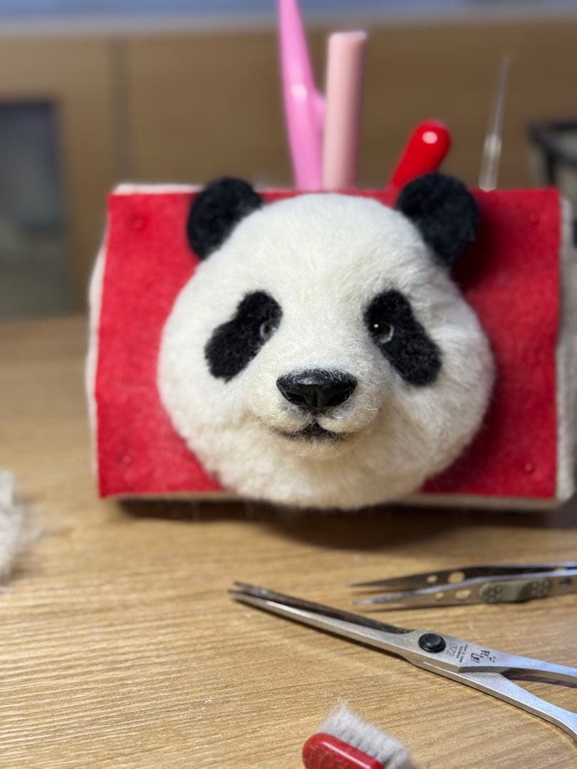 羊毛フェルト パンダ 2Lサイズ　価格交渉どうぞ