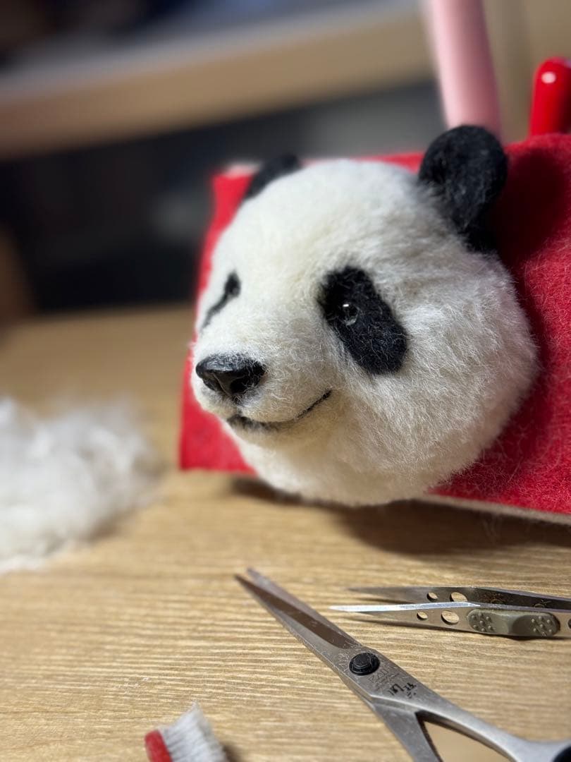 羊毛フェルト パンダ 2Lサイズ　価格交渉どうぞ