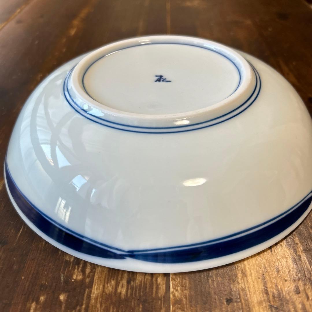 有田焼　松庵窯　染付唐子絵紋　染錦唐子絵紋　7寸皿　7寸鉢　２枚セット