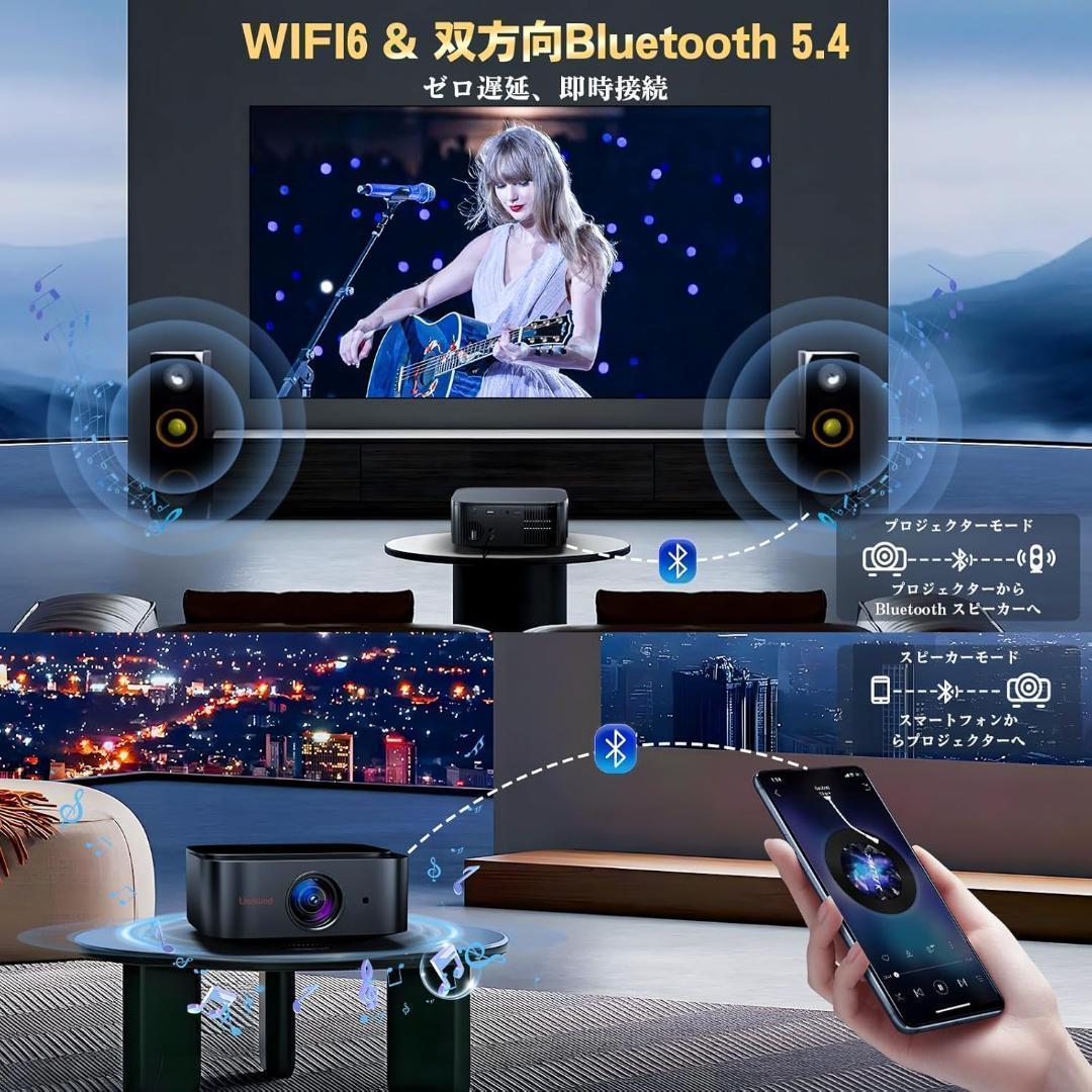 プロジェクター 家庭用 1000ANSI 1080P解像度 4K対応