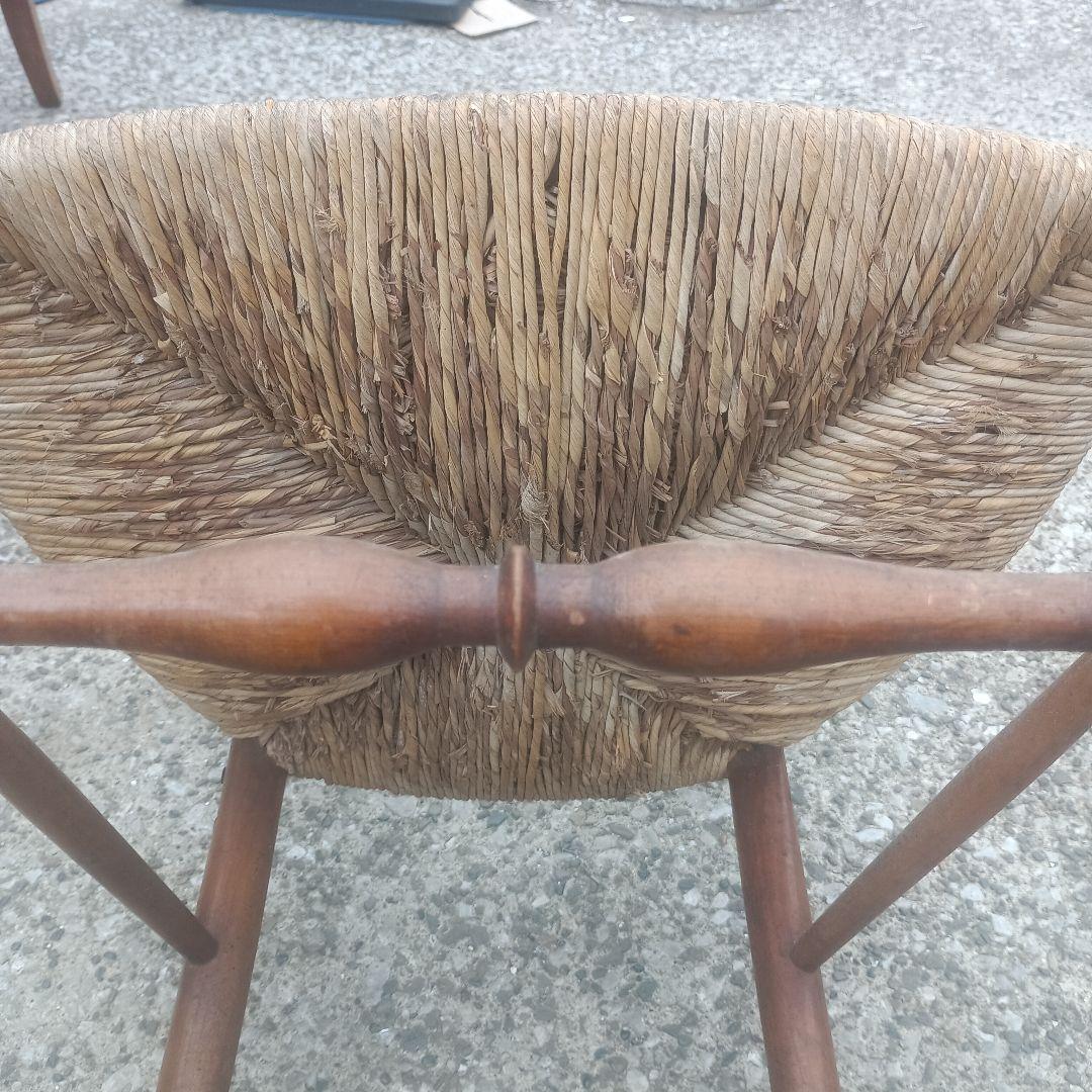 7537）フランス　ヴィンテージ　ダイニングチェア　座面編み込み