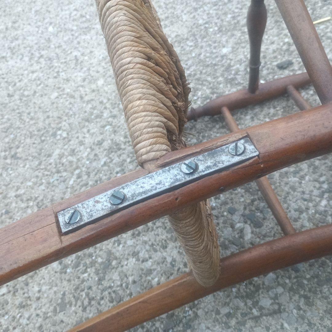 7537）フランス　ヴィンテージ　ダイニングチェア　座面編み込み