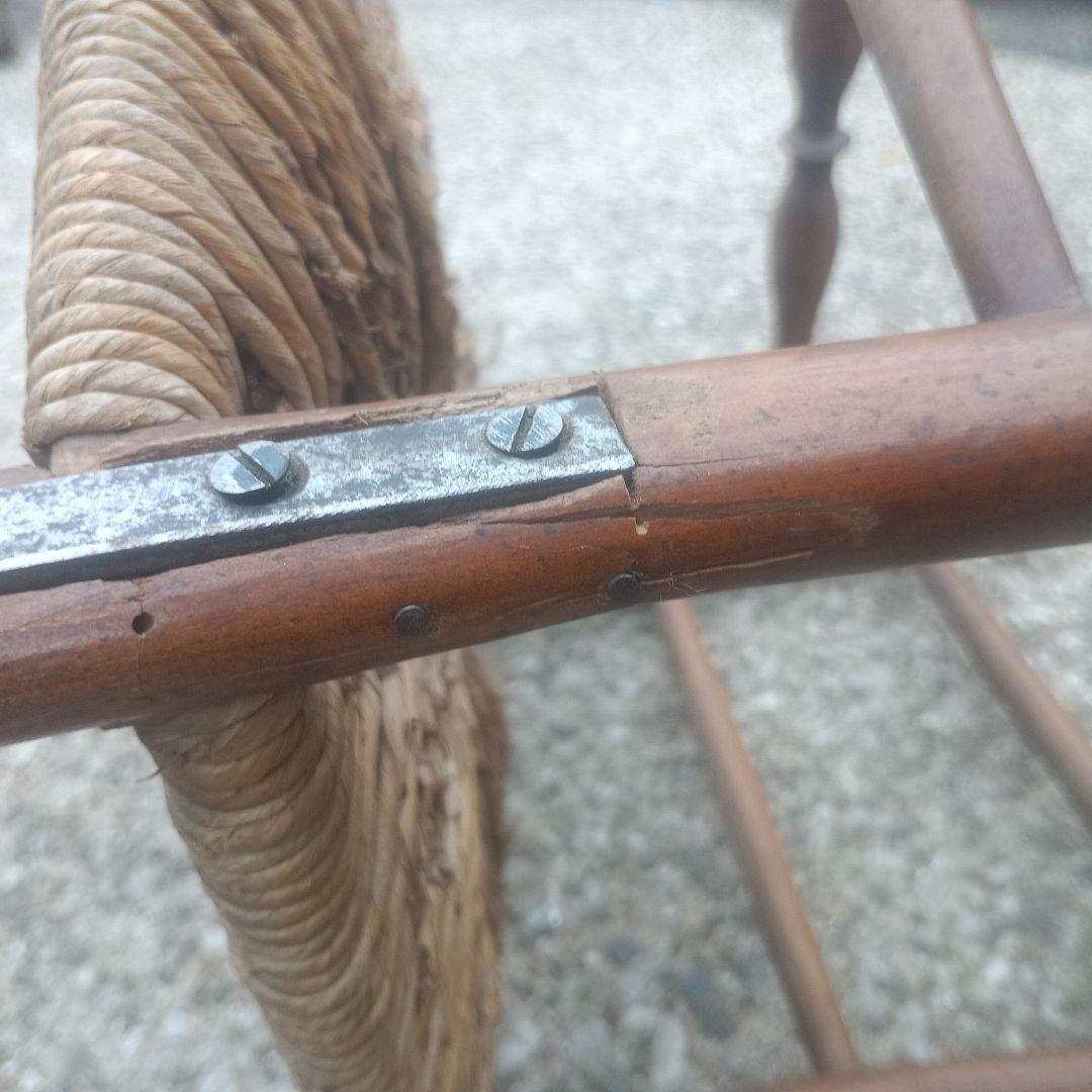 7537）フランス　ヴィンテージ　ダイニングチェア　座面編み込み