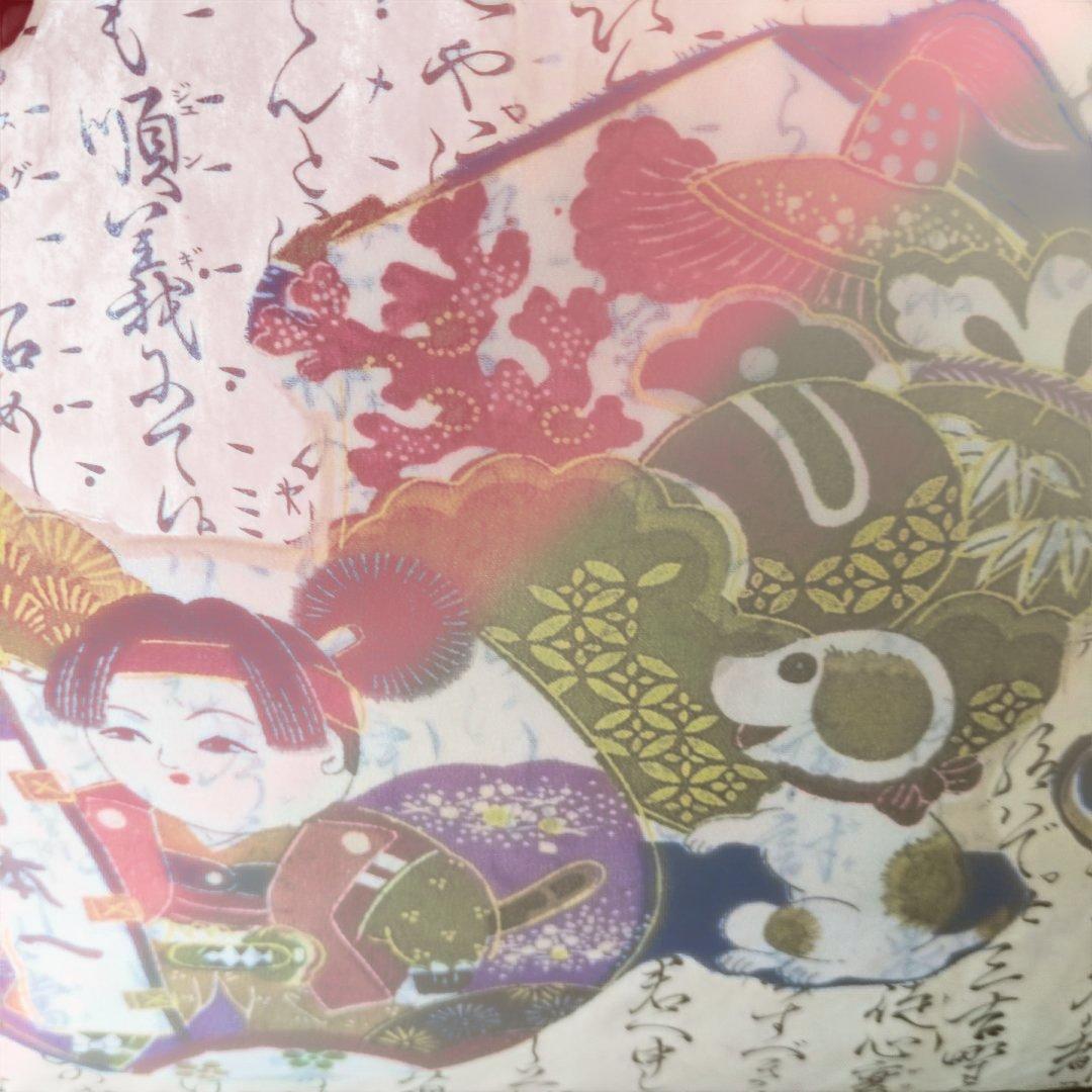 一閑張りかごバッグ 古布 相撲番付 ハンドメイド