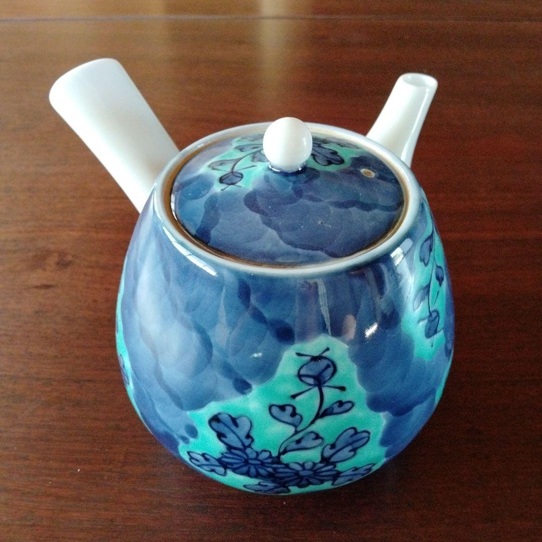 源右衛門窯 青彩菊絵 急須