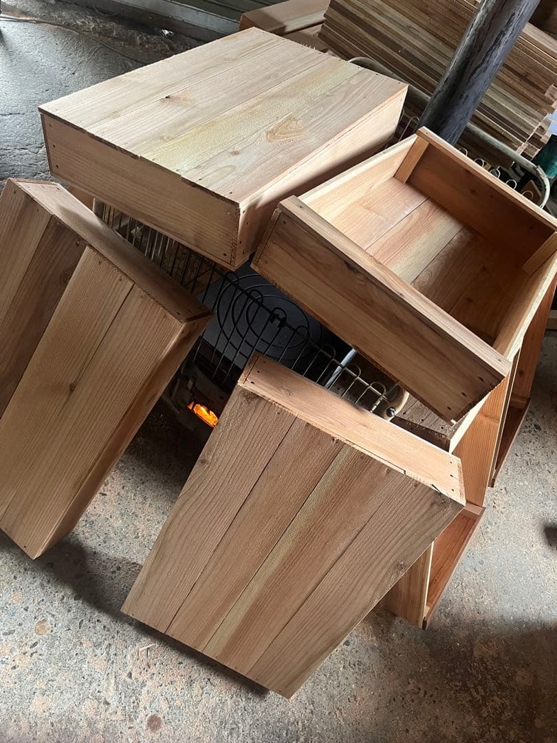 木製収納ボックス トロ箱4個セット新品