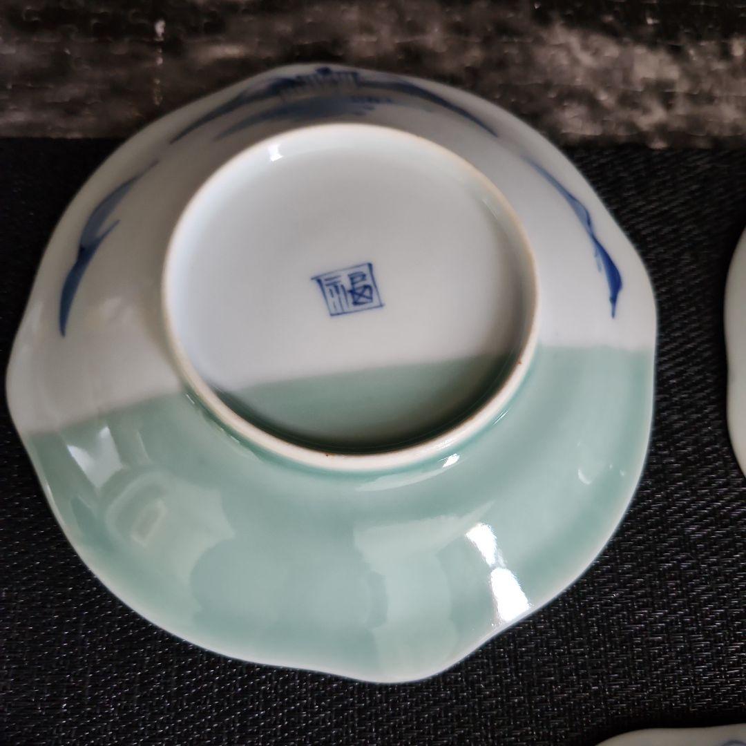 -32//w9　青磁　染付　掛け分け