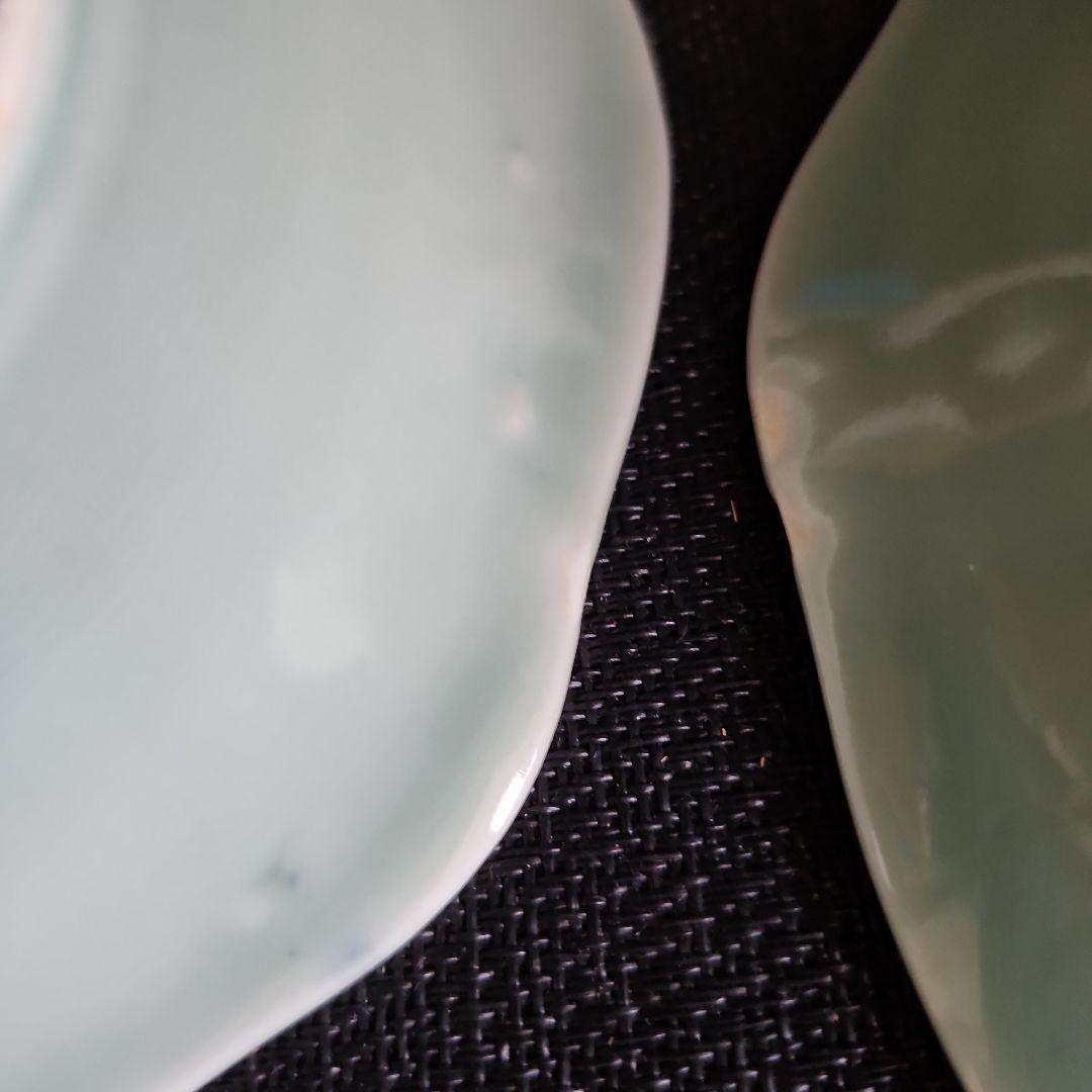 -32//w9　青磁　染付　掛け分け