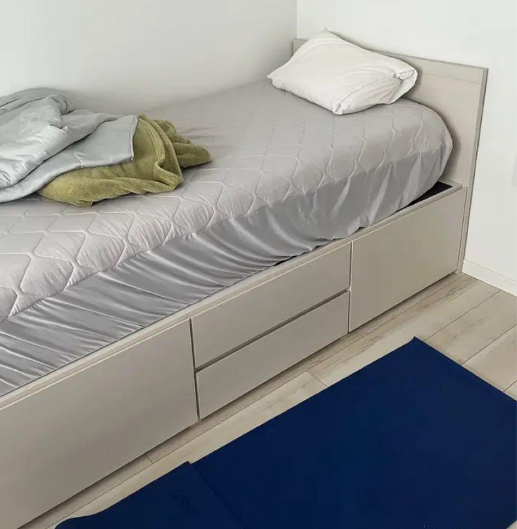 すのこシングルフラットヘッドボードチェストベッド➕マットレス　セット　現行品