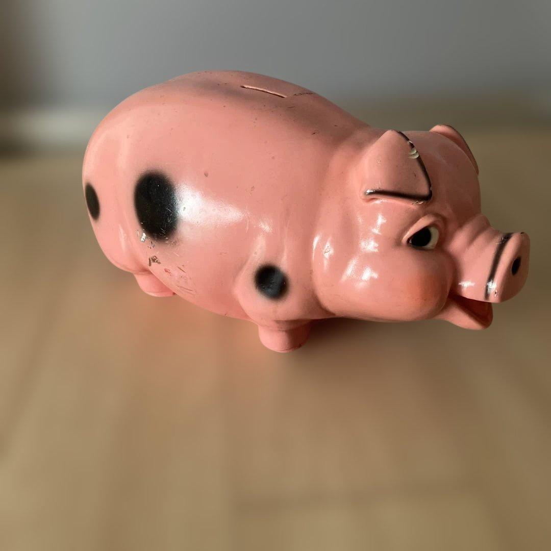 豚の貯金箱　USA製　70s