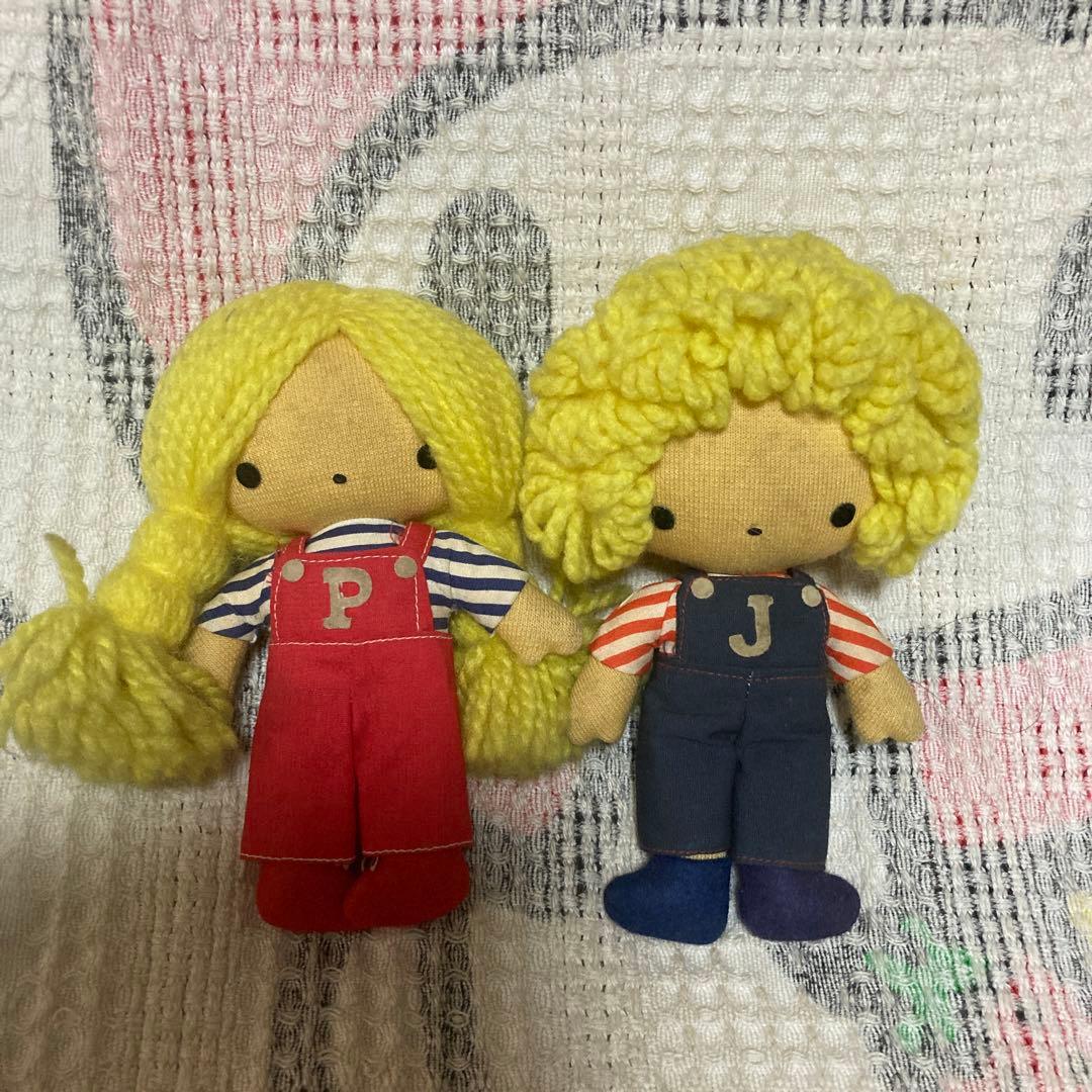 サンリオ　昭和レトロ　ヴィンテージ パティ＆ジミー　ぬいぐるみ　初期　中古品