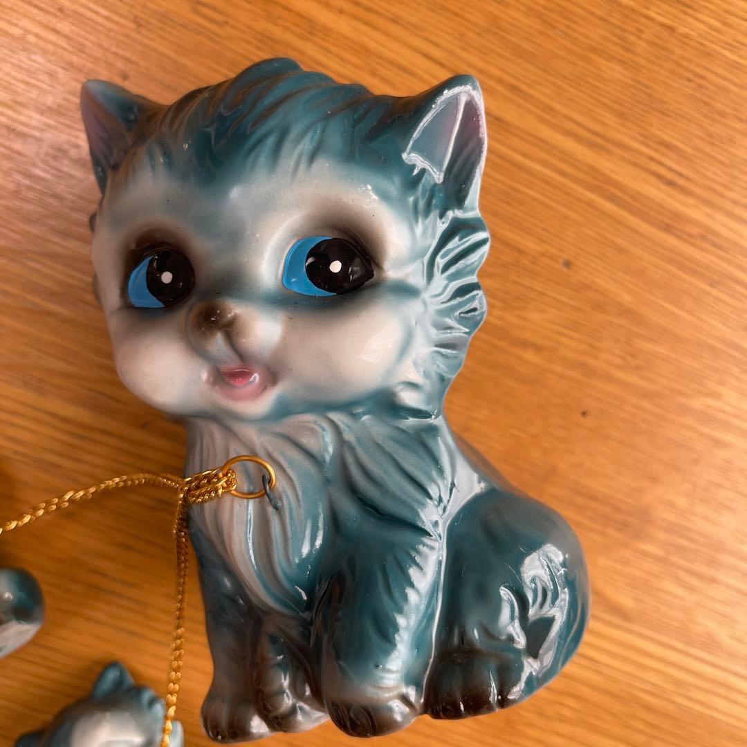 *レトロ*猫親子陶器の置物ヴィンテージ