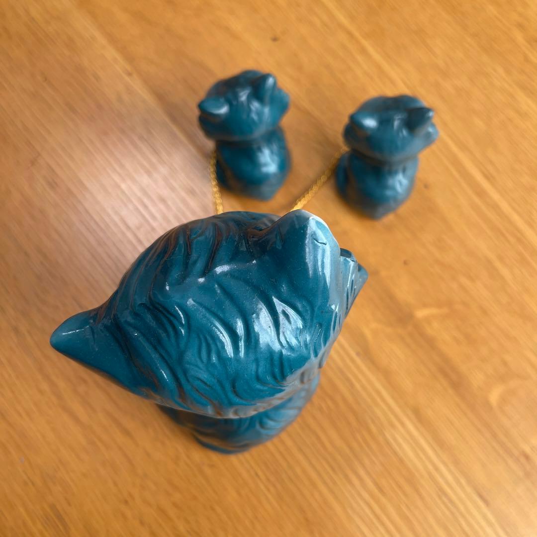 *レトロ*猫親子陶器の置物ヴィンテージ