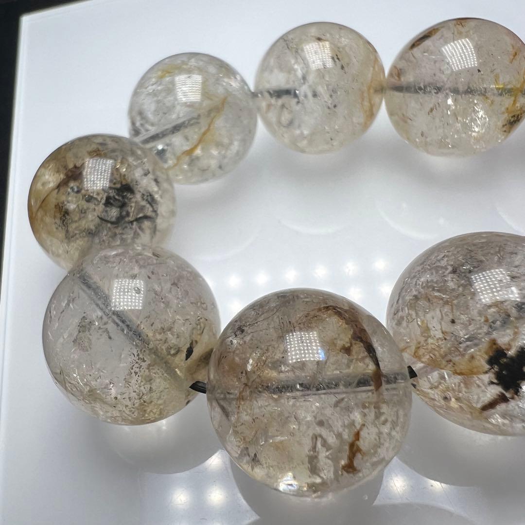 【75262】大玉 虹入り入り ハーキマーダイヤモンド 16mmブレスレット