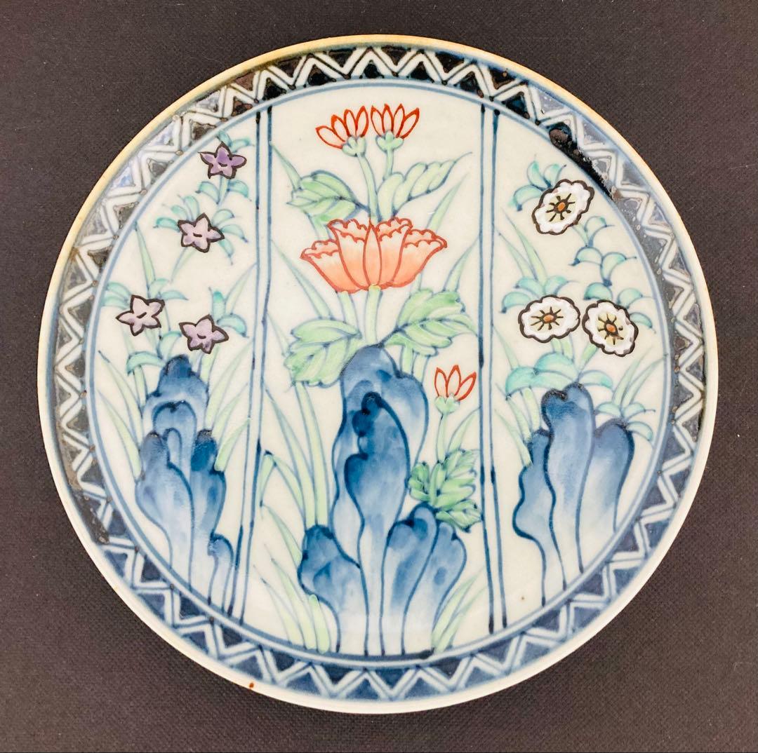 佐藤走波（六代）中皿　草花文　5寸皿