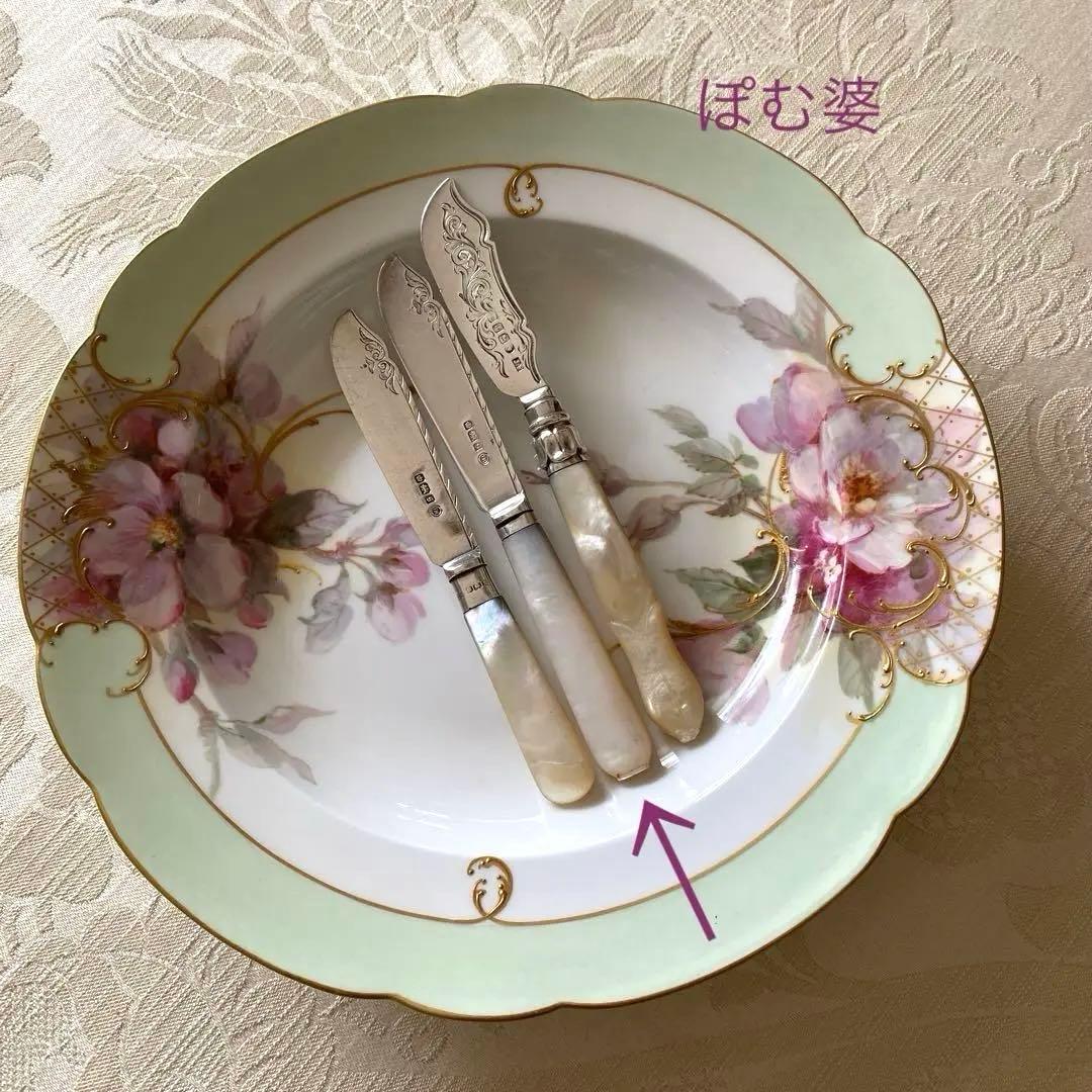 【英国／純銀製】スターリングシルバー＆白蝶貝ハンドル／ナイフ バターナイフ１本