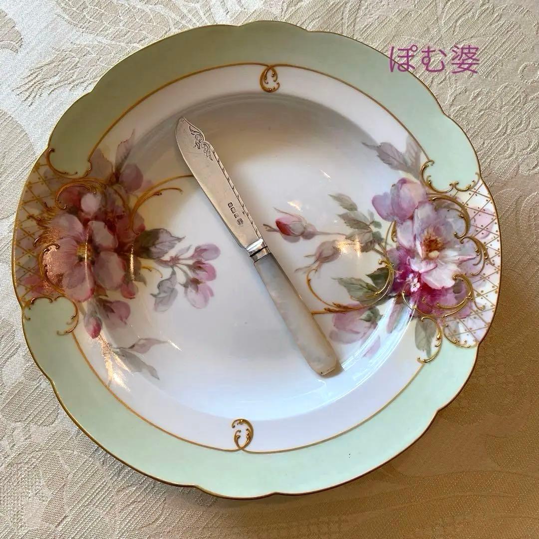 【英国／純銀製】スターリングシルバー＆白蝶貝ハンドル／ナイフ バターナイフ１本