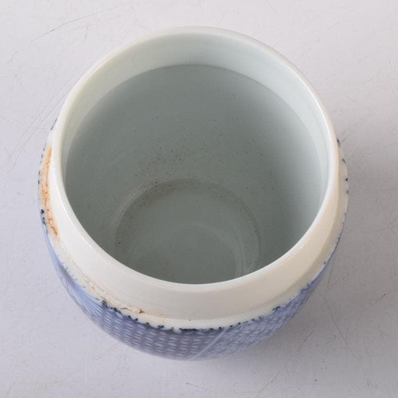 茶道具　陶楽造　染付　花文　棗　共箱　V　7841