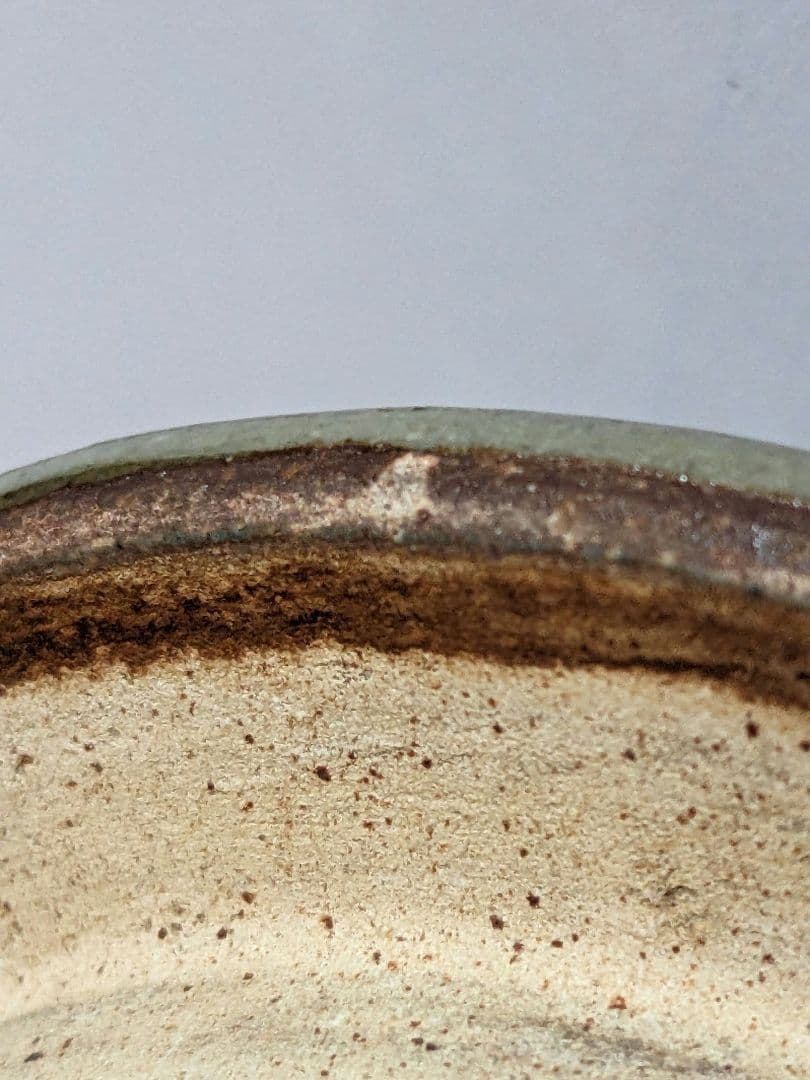 ♦民藝 琉球焼 緑釉流し掛け 箆彫り 草花文 水注 ポット 沖縄 やちむん骨董品