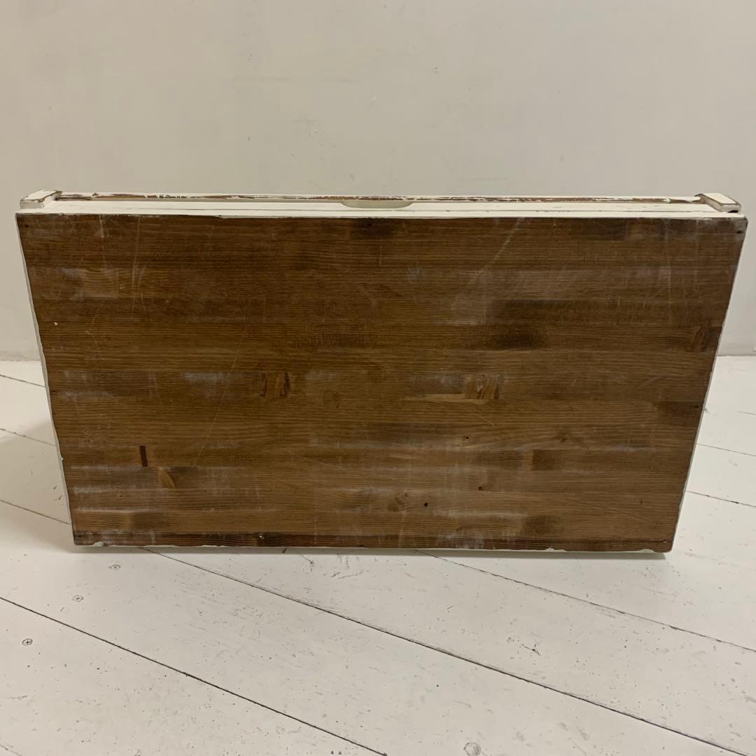 VINTAGE Antique レトロ ガラスショーケース ホワイトペイント 棚