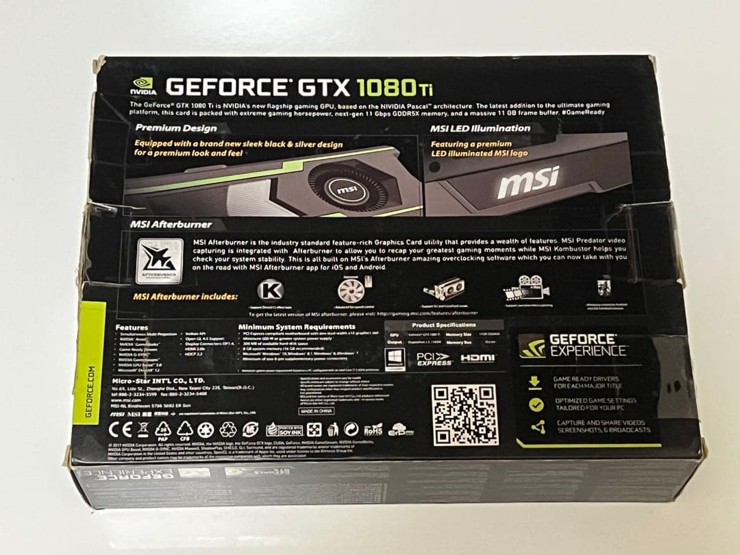グラフィックボード・グラボ・ビデオカード MSI GeForce GTX 1080 Ti AERO 11G