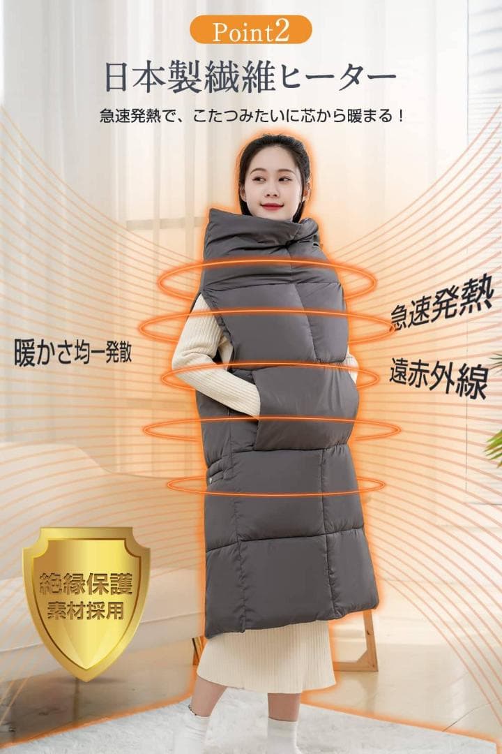 USB給電で即座に暖かい！便利な5WAY電気ブランケット