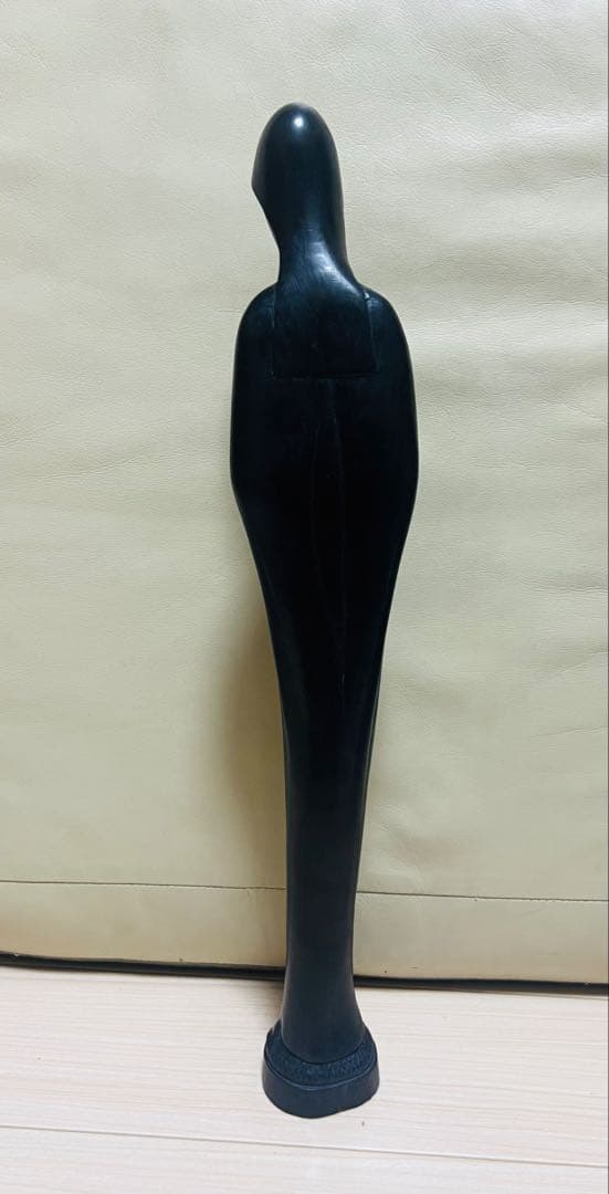新品　タンザニアマコンデ黒檀彫刻　母子像〔マリアとキリスト）