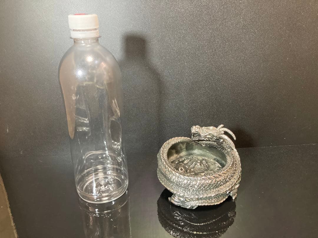 チタン製 ドラゴン 龍 彫刻 小物入れ アンティーク インテリア 置物 アート