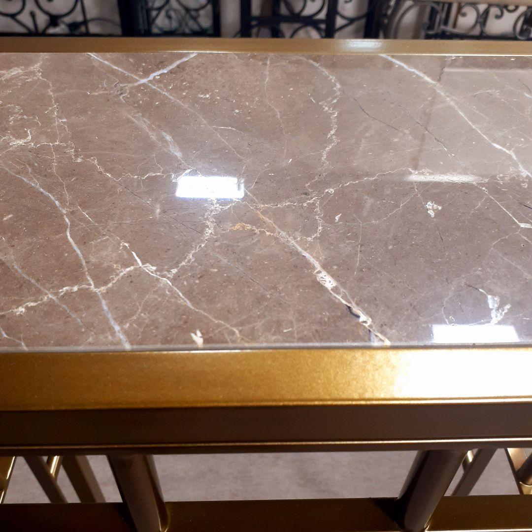 輸入家具　天然大理石使用　『アイアン・コンソールテーブル』　モダンスタイル